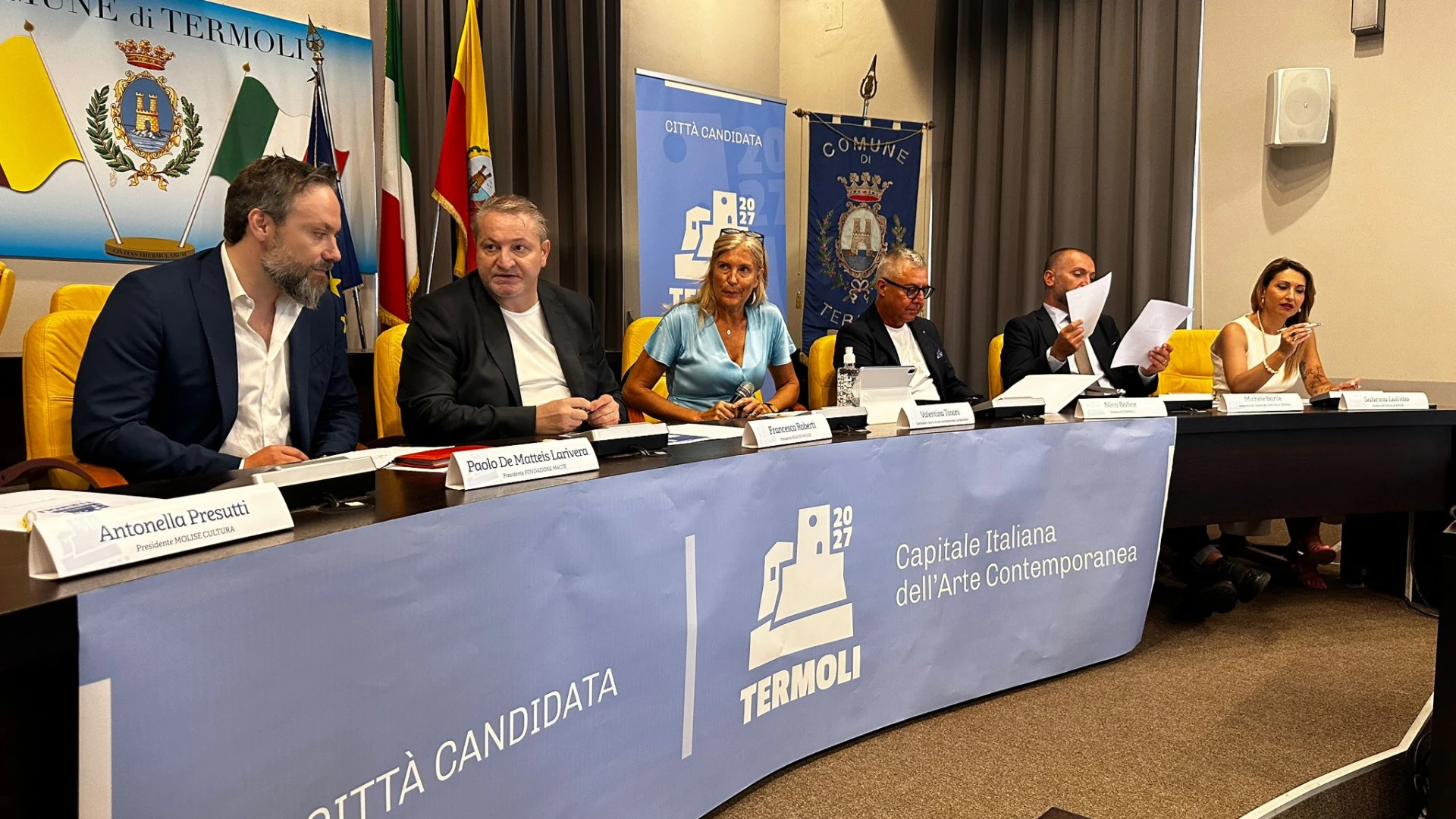 Termoli: il presidente della Regione Molise Roberti presente all’evento alla presentazione della citta’ adriatica come capitale italiana dell’Arte Contemporanea.